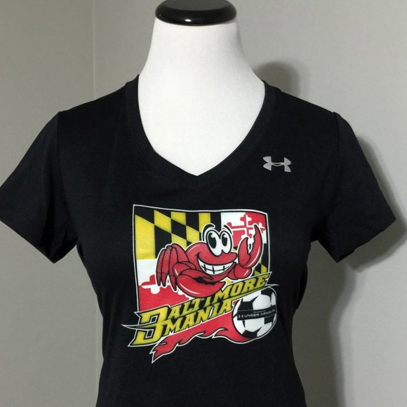 NEW Baltimore MANIA Soccer T Shirt S Womens Under Armour HeatGear Activewear Tee - Picture 3 of 6